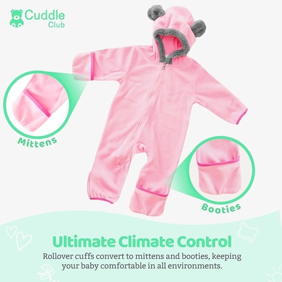 Cuddle Club Fleece Bunting in Oink Combo sz 2T EUC $30 retail - Picture 3 of 4